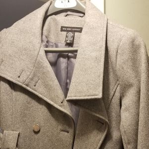Women's gray peacoat